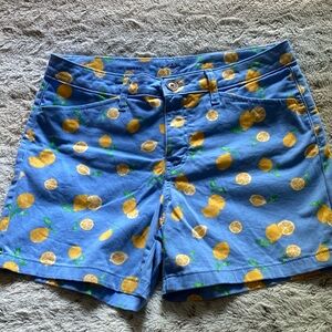 St. John's Bay Summer Blue Lemon Print Shorts